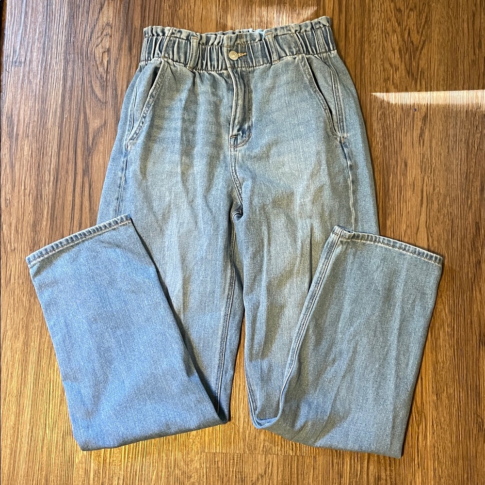 American Eagle Outfitters Blue Denim Paperbag Jeans